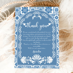 Cielito lindo Dusty Blue Mexican Baby Shower Thank You Card