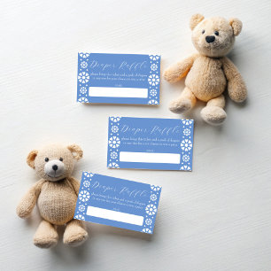 Cielito lindo dusty blue Mexican diaper raffle Enclosure Card