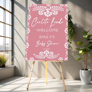 Cielito lindo dusty pink baby shower welcome sign