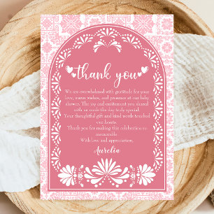 Cielito lindo dusty pink Mexican Baby Shower Thank You Card