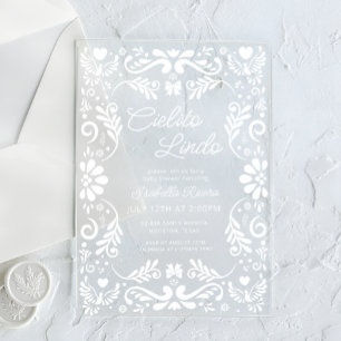 Cielito Lindo Mexican Baby Shower Acrylic Invitations