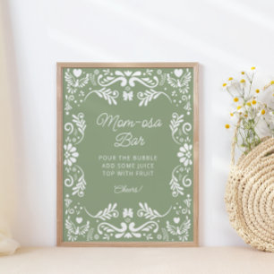 Cielito Lindo Mexican Baby Shower Mum-osa Bar Poster