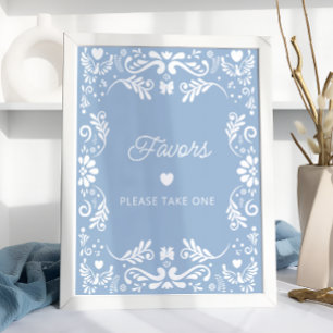 Cielito Lindo Mexican Blue Baby Shower Favours Poster