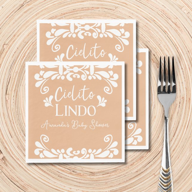 Cielito Lindo Mexican Fiesta Neutral Baby Shower Napkin (Creator Uploaded)