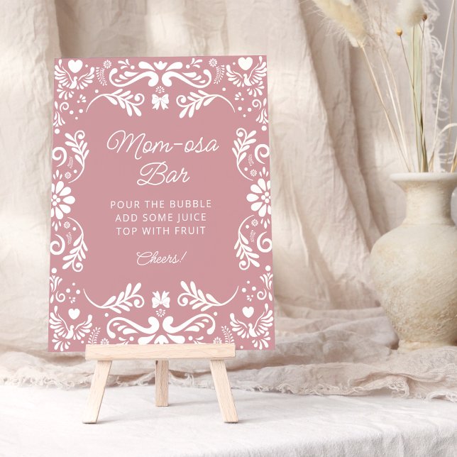 Cielito Lindo Mexican Girl Baby Shower Mum-osa Bar Poster (Creator Uploaded)