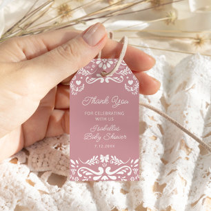 Cielito Lindo Mexican Girl Baby Shower Thank You Gift Tags