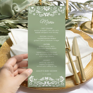 Cielito Lindo Mexican Green Baby Shower Menu