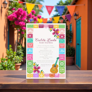 Cielito Lindo Mexican Papel Picado Folk Art Fiesta Invitation