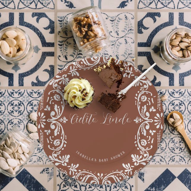 Cielito Lindo Mexican Papel Picado Talavera  Paper Plate (Creator Uploaded)