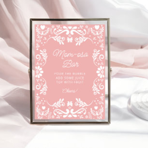 Cielito Lindo Mexican Pink Baby Shower Mum-osa Bar Poster