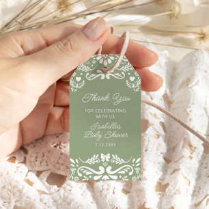 Cielito Lindo Mexican Sage Baby Shower Thank You Gift Tags