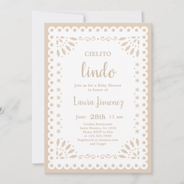 Cielito Lindo Papel Picado Baby Shower Neutral Invitation (Front)