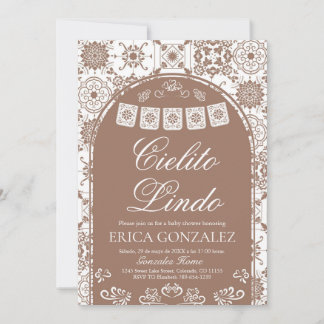 Cielito Lindo Papel Picado Baby Shower Terracotta Invitation