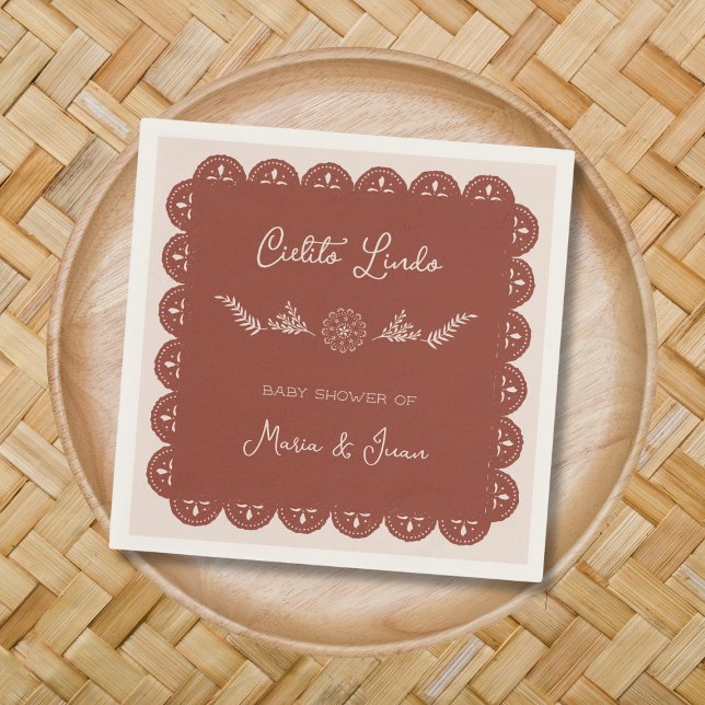 Cielito Lindo Papel Picado Mexican Baby Shower Napkin (Cielito Lindo Papel Picado Baby Shower Welcome Napkins)
