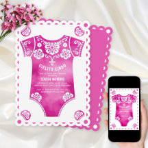 Cielito Lindo pink bodysuit girl baby shower