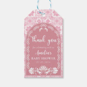 Cielito Lindo Pink Mexican Baby Shower Gift Tag