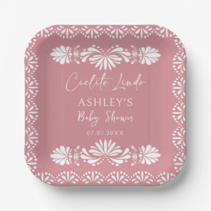Cielito lindo Pink Mexican Baby Shower Paper Plate