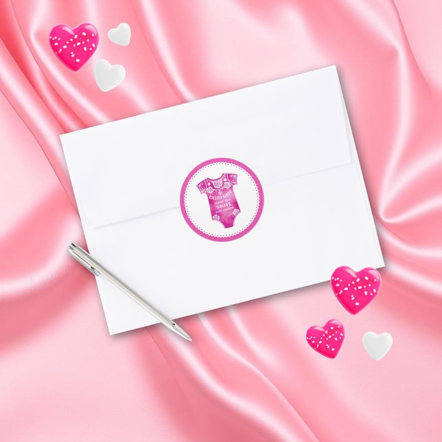 Cielito Lindo pink Thank You girl's baby shower Classic Round Sticker (Creator Uploaded)