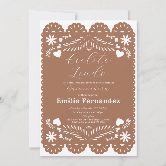 Cielito Lindo Quinceanera Birthday Invitationn Invitation (Front)