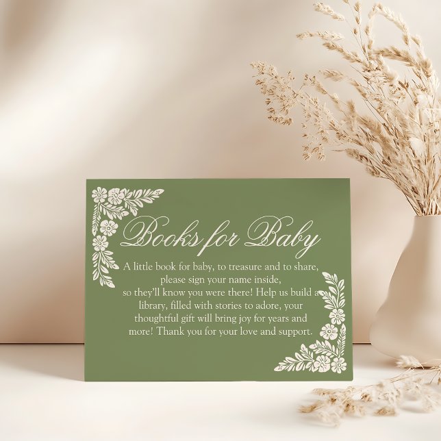Cielito Lindo sage baby shower Book request Card (Creator Uploaded)