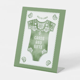 Cielito Lindo sage baby shower Cards and gifts Pedestal Sign