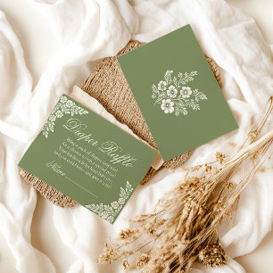 Cielito Lindo sage green baby shower Diaper Raffle Enclosure Card
