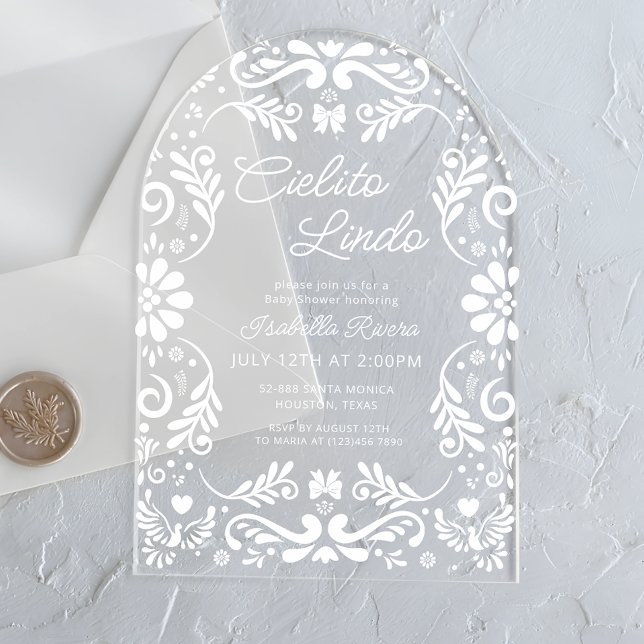 Cielito Lindo Talavera Mexican Baby Shower Acrylic Invitations (Creator Uploaded)