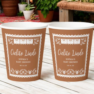 Cielito Lindo Talavera Mexican Baby Shower Paper Cups