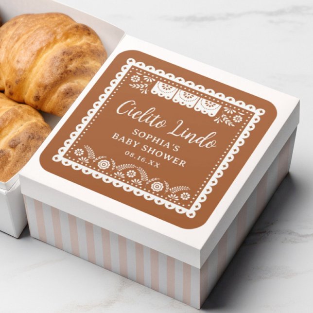 Cielito Lindo Talavera Mexican Baby Shower Square Sticker (Creator Uploaded)