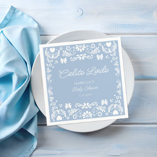 Cielito Lindo Talavera Mexican Blue Baby Shower Napkin