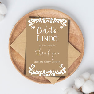 Cielito Lindo Talavera Mexican Fiesta Baby Shower Thank You Card