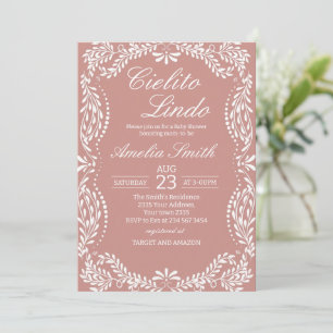 Cielito Lindo Talavera Mexican Pink Baby Shower Invitation