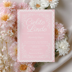 Cielito Lindo Talavera Mexican Pink Baby Shower Invitation