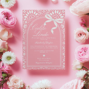 Cielito Lindo Talavera Mexican Pink Baby Shower Invitation