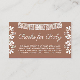 Cielito Lindo Terracotta Baby Shower Book for baby Enclosure Card