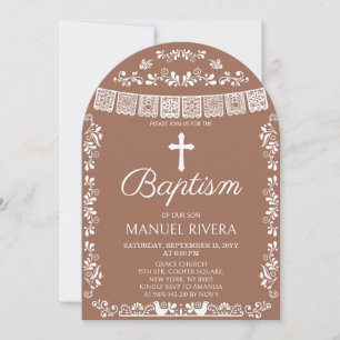 Cielito Lindo Terracotta Boy Baptism Invitation
