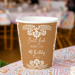 Cielito lindo terracotta Mexican 60th birthday  Paper Cups<br><div class="desc">Cielito lindo terracotta Mexican 60th birthday party personalised paper cups template,  white and brown birthday party monogrammed paper cups,  talavera birthday party personalised table decor,  Mexican 60th birthday personalised paper cups,  papel picado party plates fiesta Mexicana birthday printed paper cups</div>