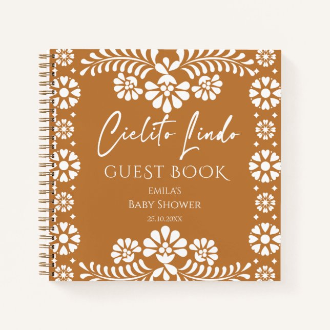 Cielito lindo terracotta Mexican guest book (Front)