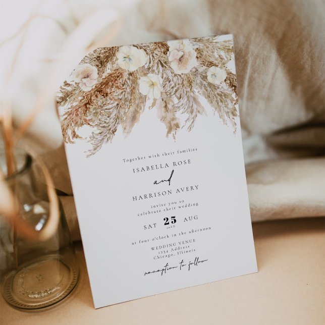 CIERA Bohemian Dry Pampas Wedding Invitation (Creator Uploaded)