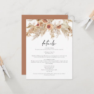 CIERA Boho Terracotta Floral Pampas Details Card
