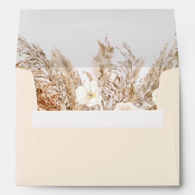 CIERA Creamy Bohemian Pampas Grass Desert Themed Envelope (Back (Bottom))