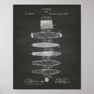 Cigar 1887 Patent Art Chalkboard Poster