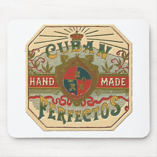 Cigar Ad Cuban Perfectos Tobacco Label Mouse Pad (Front)