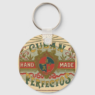 Cigar Ad for Cuban Perfectos Tobacco Label Key Ring