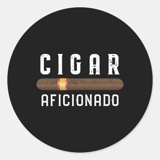 Cigar Aficionado Cigar Smoking Rolling Classic Round Sticker (Front)