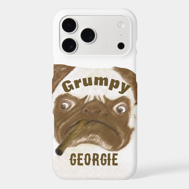 Cigar Aficionado Grumpy Puggy with Cigar (Back)