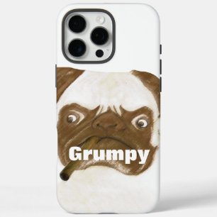Cigar Aficionado Grumpy Puggy with Cigar iPhone 16 Pro Max Case