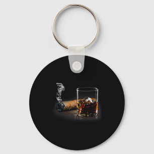 Cigar And Bourbon Great Gift For Cigar Lounge Love Key Ring