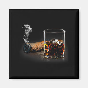 Cigar And Bourbon Great Gift For Cigar Lounge Love Magnet