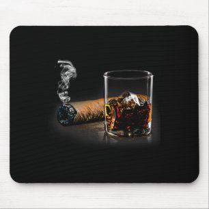 Cigar And Bourbon Great Gift For Cigar Lounge Love Mouse Pad